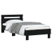 Estructura de cama con cabecero y luces LED negro 75x190 cm