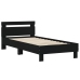 Estructura de cama con cabecero y luces LED negro 75x190 cm