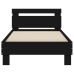 Estructura de cama con cabecero y luces LED negro 75x190 cm