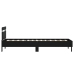 Estructura de cama con cabecero y luces LED negro 75x190 cm