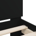 Estructura de cama con cabecero y luces LED negro 75x190 cm
