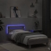 Estructura de cama cabecero luces LED gris Sonoma 75x190 cm