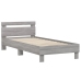 Estructura de cama cabecero luces LED gris Sonoma 75x190 cm