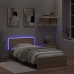 vidaXL Estructura de cama cabecero luces LED roble Sonoma 100x200 cm