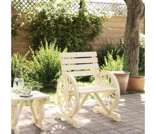 Silla de jardín de madera maciza de abeto 58x58x78,5 cm