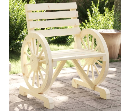 Silla de jardín de madera maciza de abeto 58x58x78,5 cm