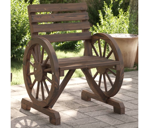 Silla de jardín de madera maciza de abeto 58x58x78,5 cm