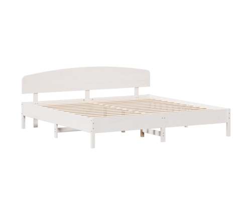 Estructura de cama sin colchón madera maciza blanca 200x200 cm