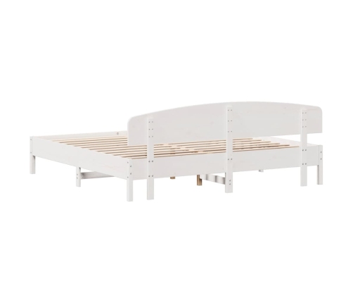 Estructura de cama sin colchón madera maciza blanca 200x200 cm