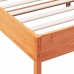 Cama sin colchón madera maciza de pino marrón cera 200x200 cm