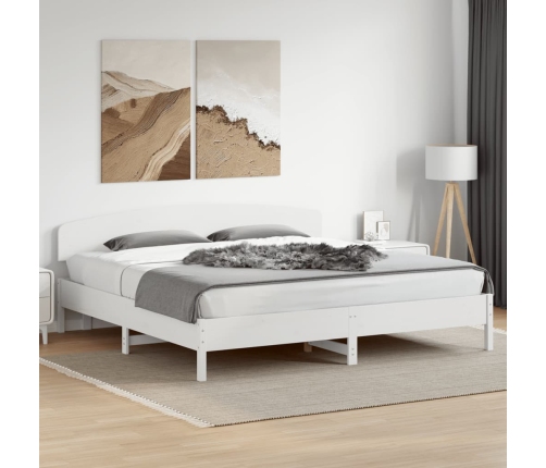 Cama sin colchón madera maciza de pino blanca 180x200 cm