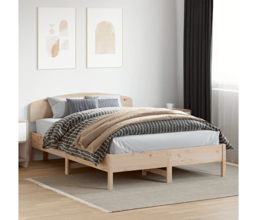 Estructura de cama sin colchón madera maciza de pino 160x200 cm