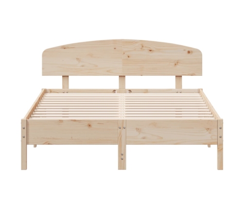 Estructura de cama sin colchón madera maciza de pino 160x200 cm