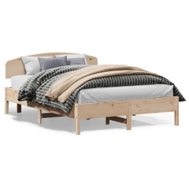 Estructura de cama sin colchón madera maciza de pino 160x200 cm