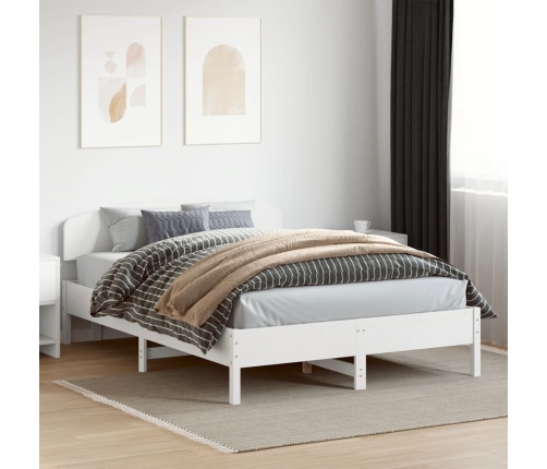 Estructura de cama sin colchón madera de pino blanca 150x200 cm