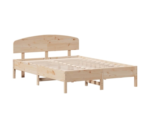 Estructura de cama sin colchón madera de pino blanca 140x200 cm