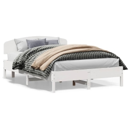 Estructura de cama sin colchón madera de pino blanca 120x200 cm