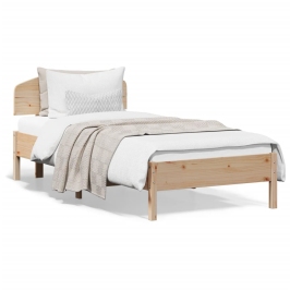 Estructura de cama sin colchón madera maciza de pino 100x200 cm