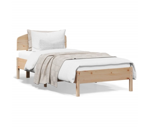 Estructura de cama sin colchón madera maciza de pino 100x200 cm