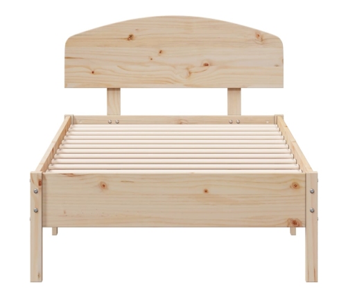 Estructura de cama sin colchón madera maciza de pino 90x200 cm