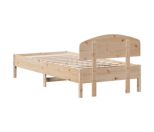 Estructura de cama sin colchón madera maciza de pino 90x200 cm