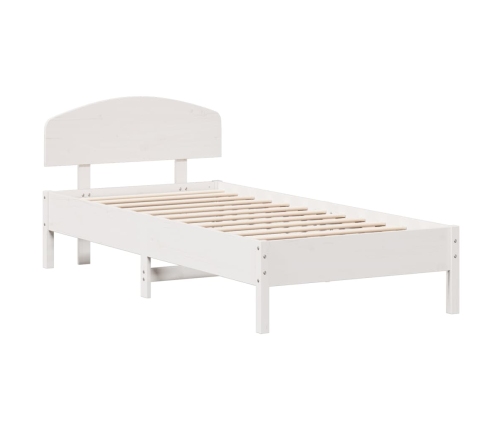 vidaXL Estructura de cama con cabecero madera de pino blanca 90x200 cm