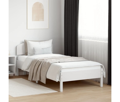 vidaXL Estructura de cama con cabecero madera de pino blanca 90x200 cm