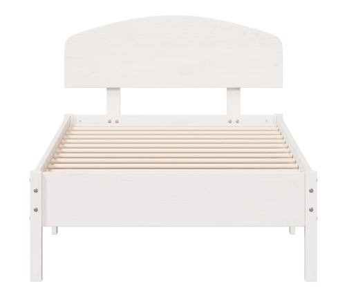 vidaXL Estructura de cama con cabecero madera de pino blanca 90x200 cm