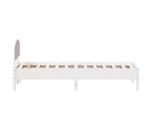 vidaXL Estructura de cama con cabecero madera de pino blanca 90x200 cm