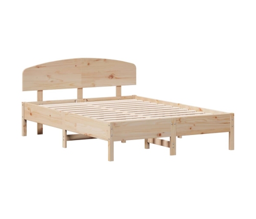 Estructura de cama sin colchón madera maciza de pino 140x190 cm