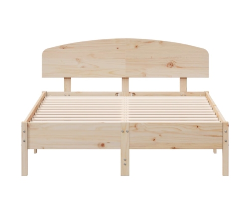 Estructura de cama sin colchón madera maciza de pino 140x190 cm