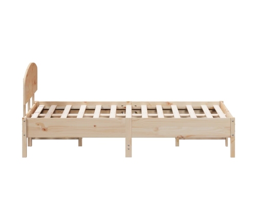 Estructura de cama sin colchón madera maciza de pino 140x190 cm