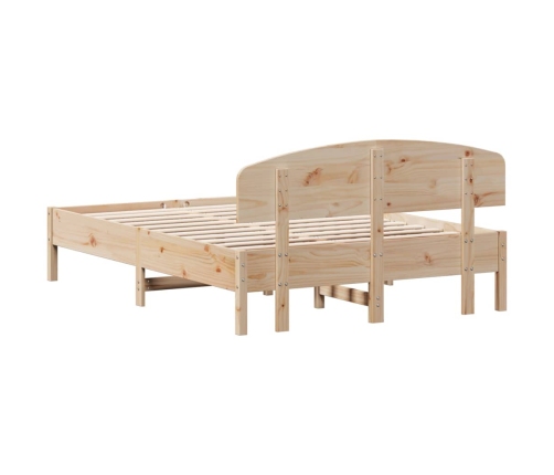 Estructura de cama sin colchón madera maciza de pino 140x190 cm