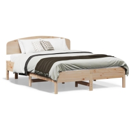 Estructura de cama sin colchón madera maciza de pino 140x190 cm