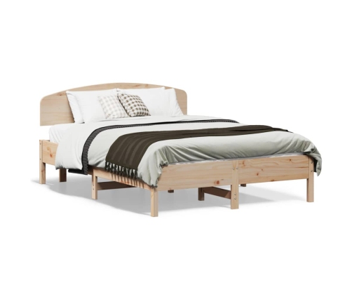 Estructura de cama sin colchón madera maciza de pino 140x190 cm