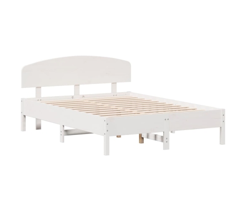 Estructura de cama sin colchón madera de pino blanca 140x190 cm