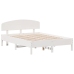 Estructura de cama sin colchón madera de pino blanca 140x190 cm