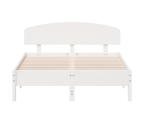 Estructura de cama sin colchón madera de pino blanca 140x190 cm