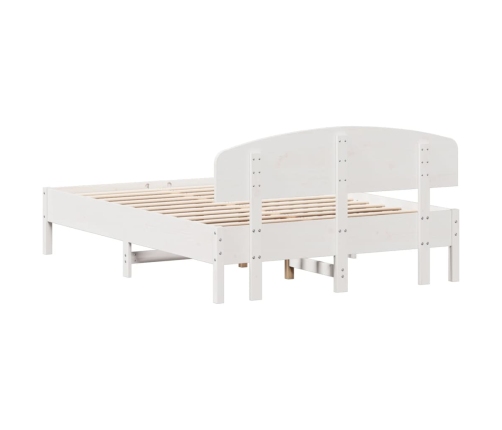 Estructura de cama sin colchón madera de pino blanca 140x190 cm