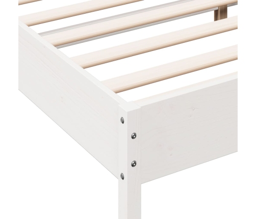 Estructura de cama sin colchón madera de pino blanca 140x190 cm