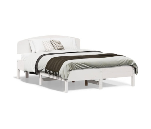 Estructura de cama sin colchón madera de pino blanca 140x190 cm