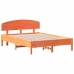 Cama sin colchón madera maciza de pino marrón cera 140x190 cm