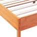 Cama sin colchón madera maciza de pino marrón cera 140x190 cm