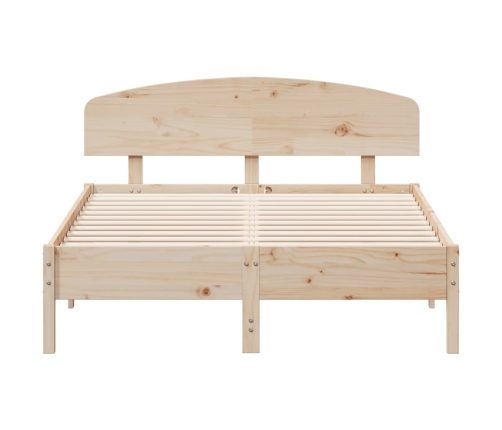 vidaXL Estructura de cama con cabecero madera maciza pino 135x190 cm