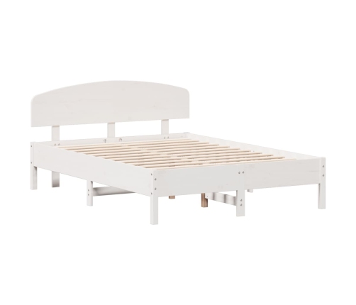 vidaXL Estructura de cama con cabecero madera pino blanco 120x190 cm