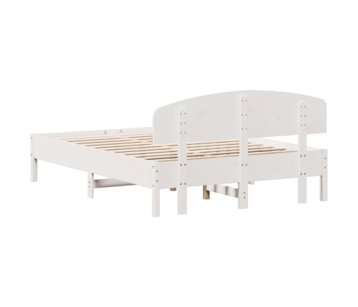 vidaXL Estructura de cama con cabecero madera pino blanco 120x190 cm