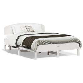 Estructura de cama sin colchón madera maciza blanca 120x190 cm
