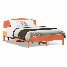Estructura de cama sin colchón madera maciza marrón 120x190 cm