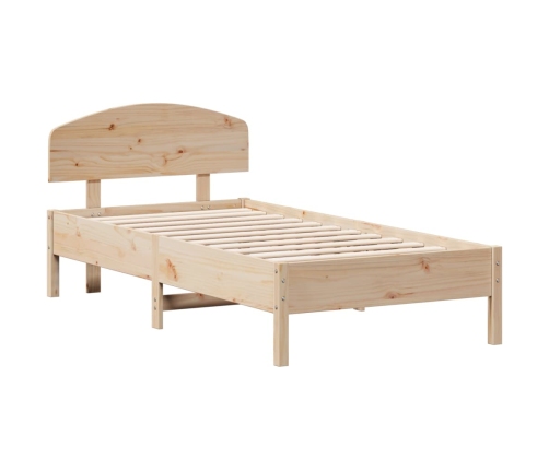 Estructura de cama sin colchón madera maciza de pino 90x190 cm