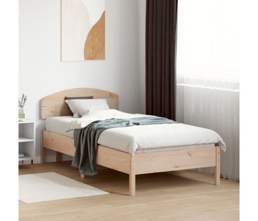 Estructura de cama sin colchón madera maciza de pino 90x190 cm